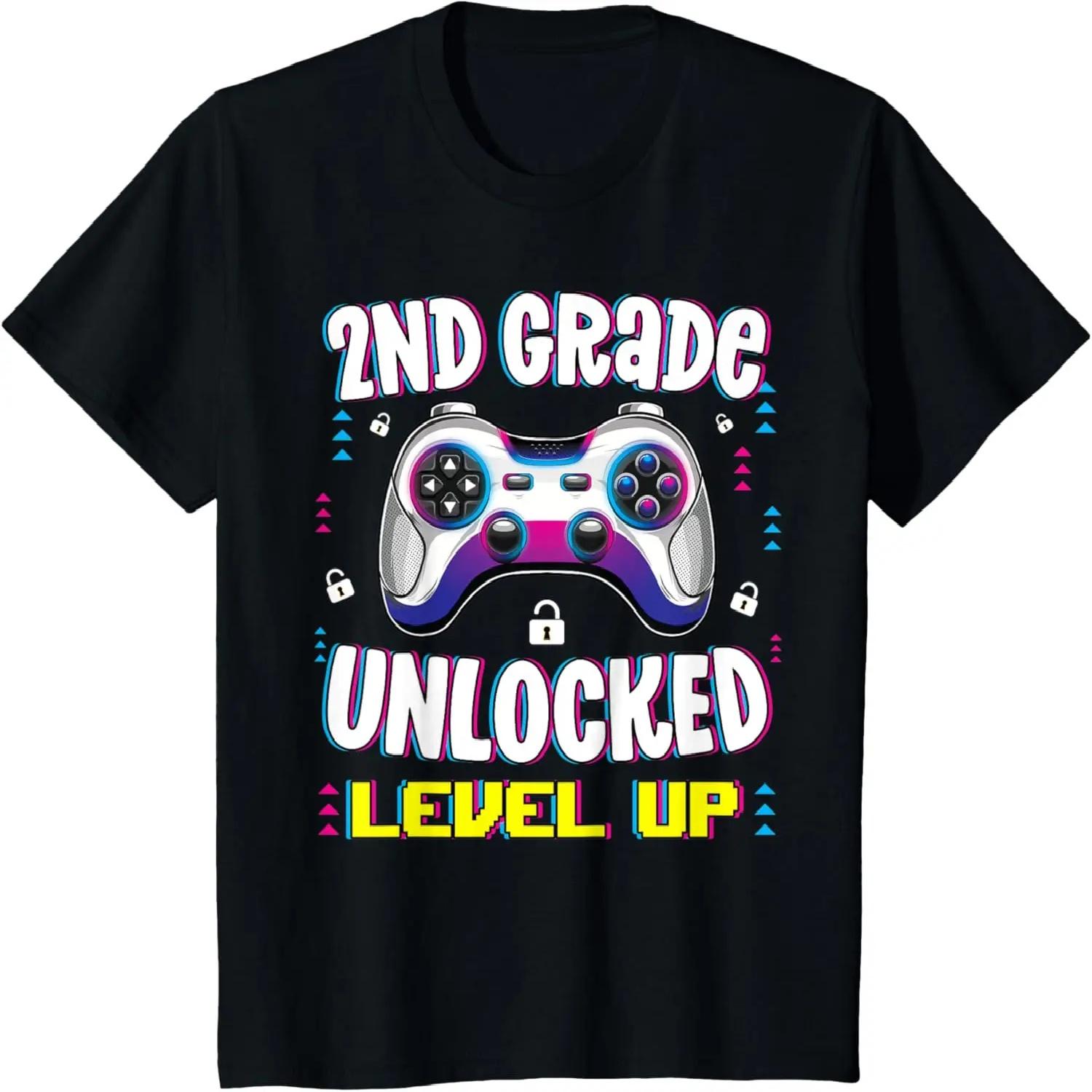 Детская футболка «Игрок 2-го класса: Разблокирован Уровень Повышен. Первый день второго класса» S