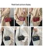 Argyle Embroidered Women's Crossbody Chain Bag - 2025 Spring/Summer Trendy Small Square Bag
