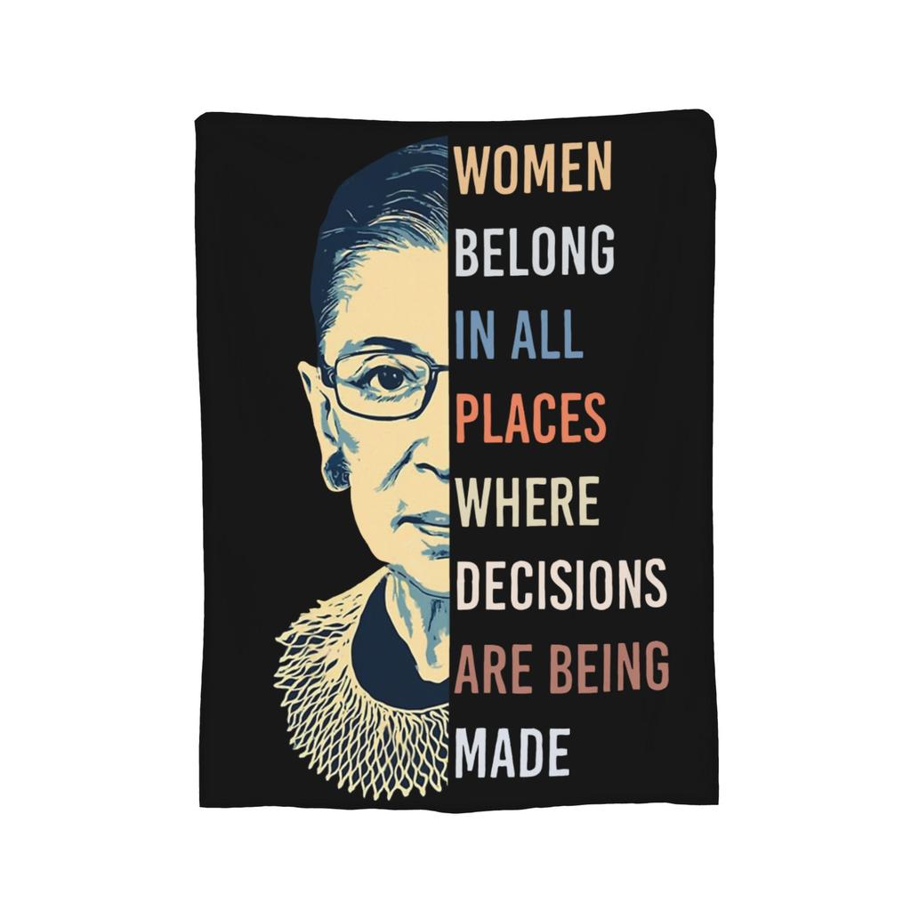 Rest in Power Ruth Bader Ginsburg Blankets Flannel Textile Decor Portable Super Warm Throw Blanket for Home Office Quilt
