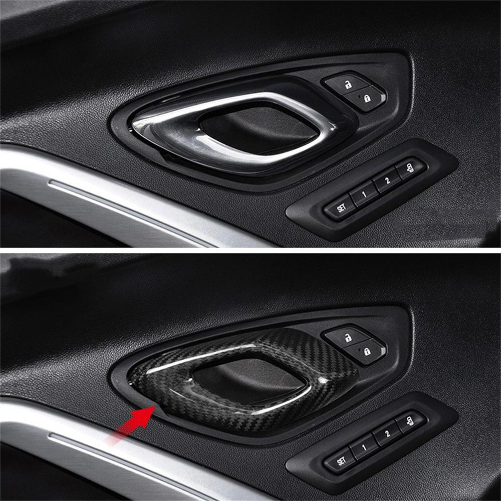 For Chevy Camaro 2016-2023 Real Hard Carbon Fiber Door Handle Panel Cover Black