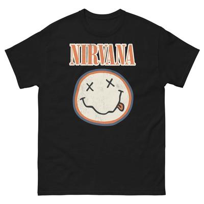 Nirvana Smiley Vintage Shirt Distressed Grunge Tee Y2K Retro Logo
