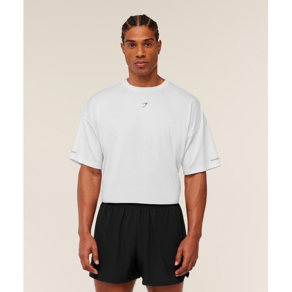 Gymshark Running Graphic T shirT Gs whiTe A4c9x Wb57