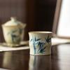 Huang Ru Kiln pure hand-painted bamboo teacup master cup ceramic high-end tea teapot cover bowl tea cup kung fu tea set