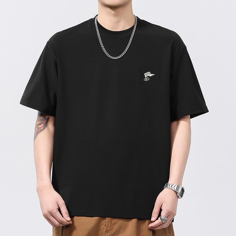 Summer Thin Summer Cool Ice Silk Round Neck Short-sleeved T-shirt Men's Round Neck T-shirt Short-sleeved