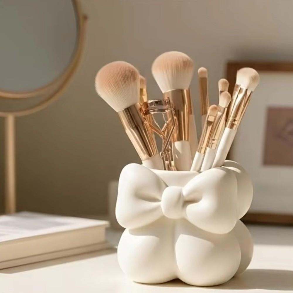 Cute 3D Printed Storage Box Creative Multi-function Bow Pen Holder Sweet Flower Vase Desktop Organizer Vanity Organizer