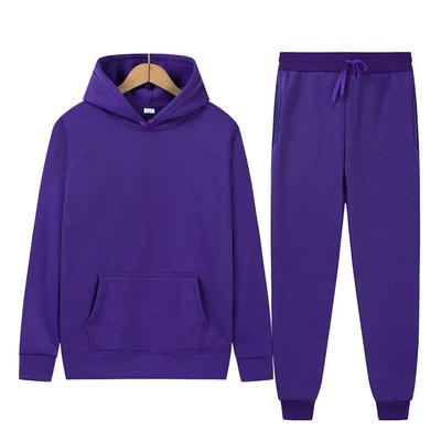 Dámska jednofarebná súprava mikiny s dlhým rukávom Joggers Značka Fleece Mikina Nohavice Hrubé športové oblečenie Tepláky s kapucňou