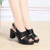 Summer High Thick Heel Sandals Women Versatile Thick Sole Shoes In Fish Mouth Waterproof Platform One-Button Sandals Fashionable