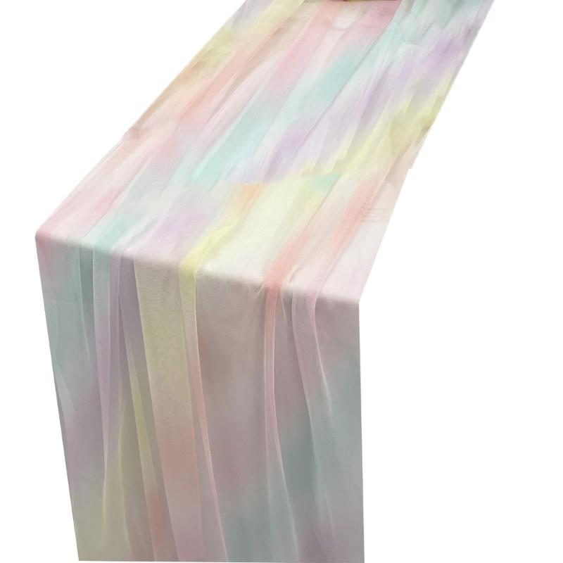 

Vibranting Colorful Table Cover Sturdy Spill Proof Materials Easy Cleaning Foldable for Home Celebration 30*180cm жёлтый