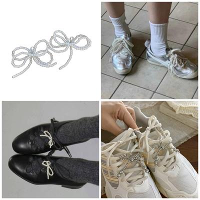 Set of 2 Stylish Bowknot Pendant Fashionable Key Ornament Delicate Shoe Pendant Unique Bag Pendant Suitable for Shoe Bag