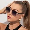 New Oversized Square Sunglasses Women New Vintage Brand Metal Sun Glasses Men Shades Retro Flat Top Eyeglasses UV400