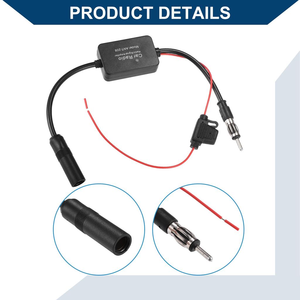 Hihaha Auto FM Antennenverstärker / Auto / Kunststoff Metall / 1 Satz Schwarz