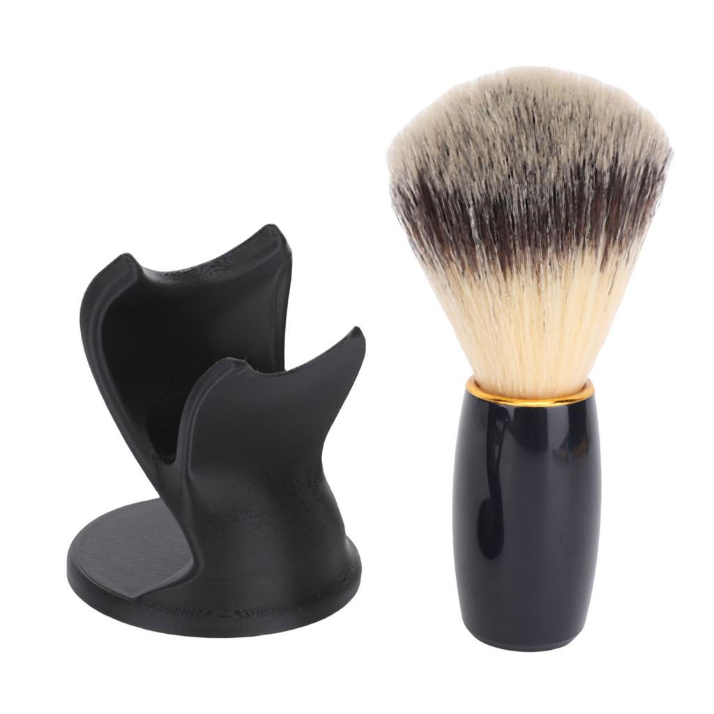 Shaving Brush and Stand Curved Resin Handle Synthetic Animal Hair Men Shaving Brush Kit