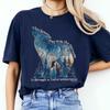 Vintage The Clearest Way Into The Universe Wolf John Muir Quote Print Tshirt Dark Acedemia Comfort Y2K Unisex Shirt Streetwear