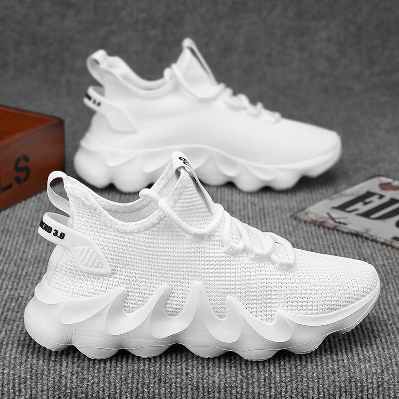 2024 New Large Size Men's Shoes Light Breathable Socks Shoes Men's Low-top Fly-woven Sports Shoes Casual Versatile Outdoor