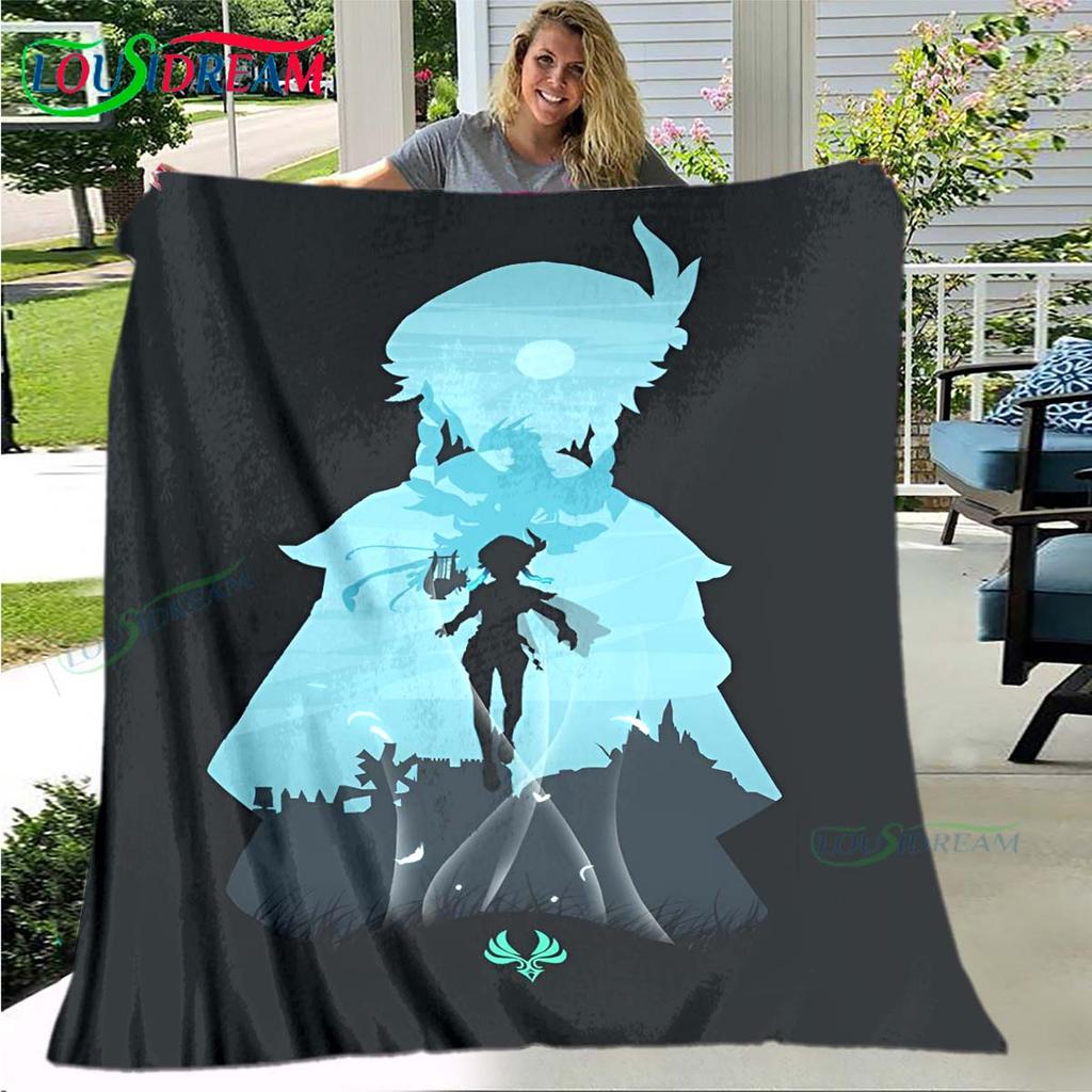 Hot Genshin Impact Runes Pattern Blanket Flannel Thin Blanket Portable Home Travel Office Lunch Break Blanket Birthday Gift