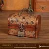 Vintage Wooden Jewelry Storage Box with Lock - Ideal for Earrings, Necklaces, Gifts, and Photography Props.