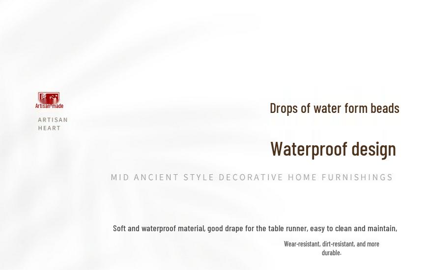 High-End Xiangyun Silk Zen Tea Mat: Waterproof Jacquard Tablecloth & Retro Runner