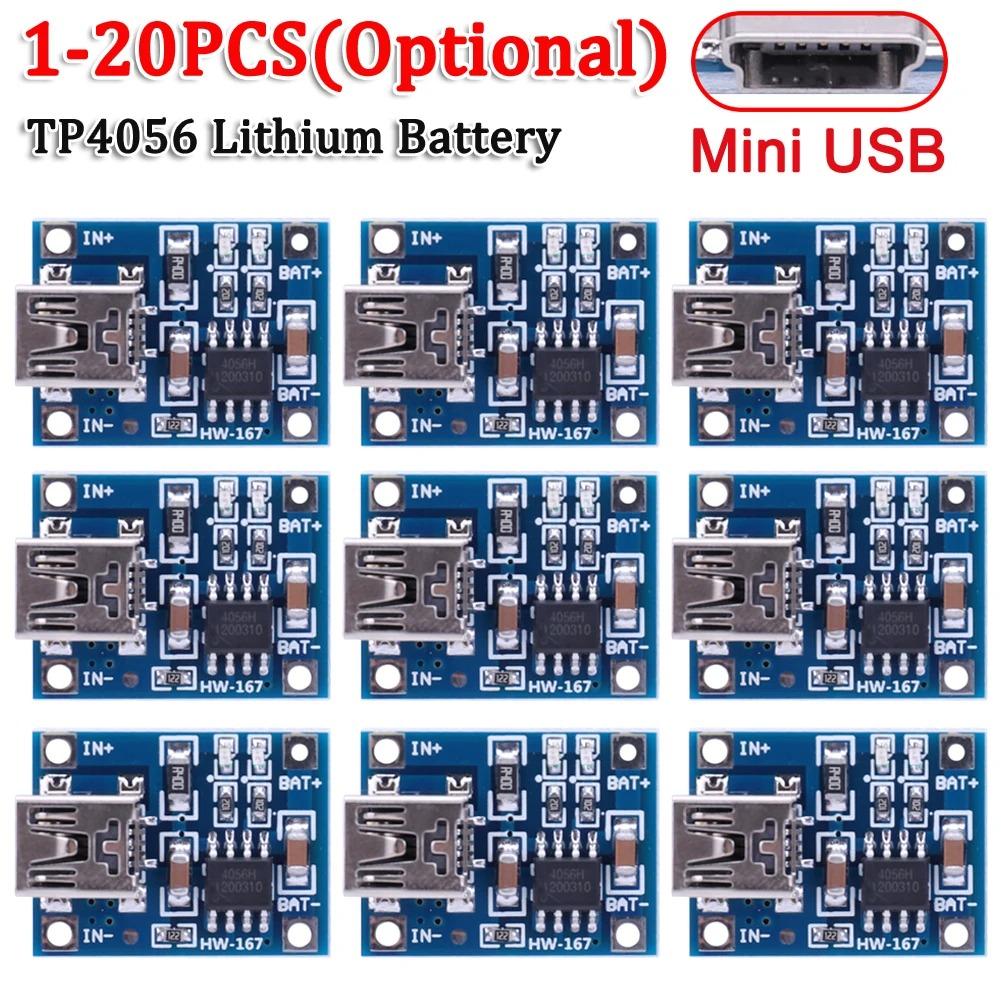 20pcs 5V 1A Micro/Type-c/Mini 18650 TP4056 Lithium Battery Charger Module Charging Board w/ Protection Dual Functions 1A Li-ion