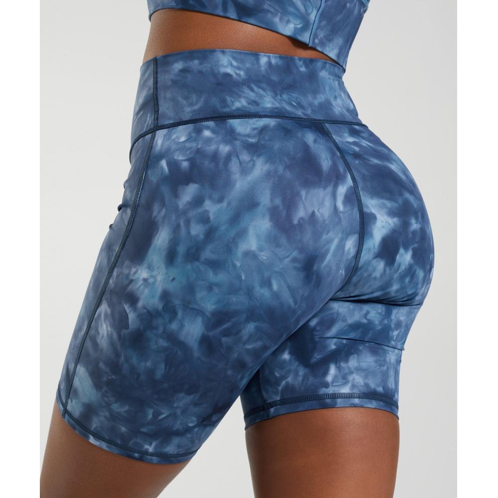 Gymshark Elevate Cycling Shorts Lakeside Blue Spray Dye B3a7i Ubr9