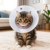 Breathable Pet Protective Collar Adjustable Bite Resistant Recovery Cone Collar Transparent Anti-Scratch Elizabethan Collar