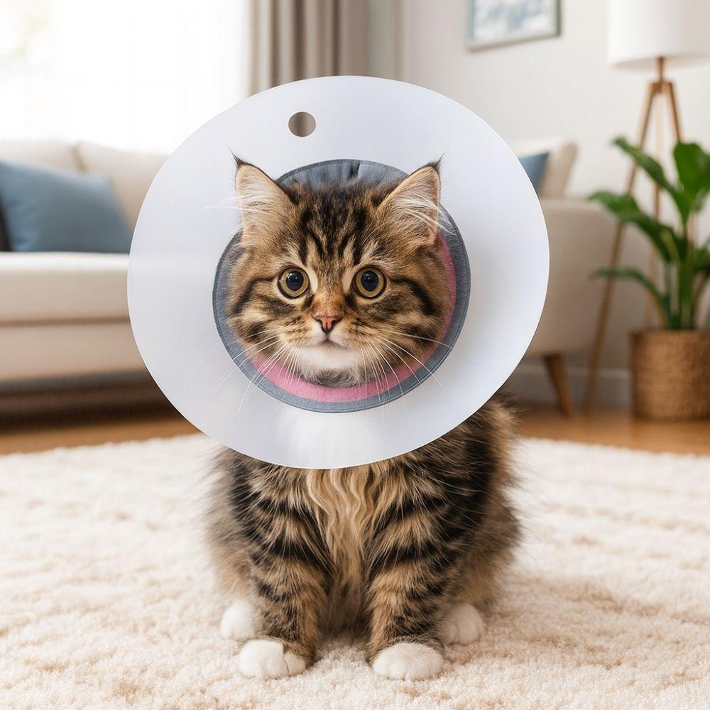 Breathable Pet Protective Collar Adjustable Bite Resistant Recovery Cone Collar Transparent Anti-Scratch Elizabethan Collar