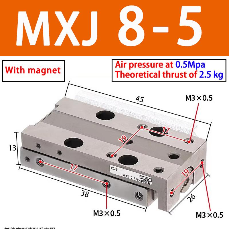 With Magnet Original MXJ Mini Single Axis Aluminum Alloy Air Sliding Table Pneumatic Cylinder MXJ4 MXJ6 MXJ8-5/10/15/2-C/CS/CT/P