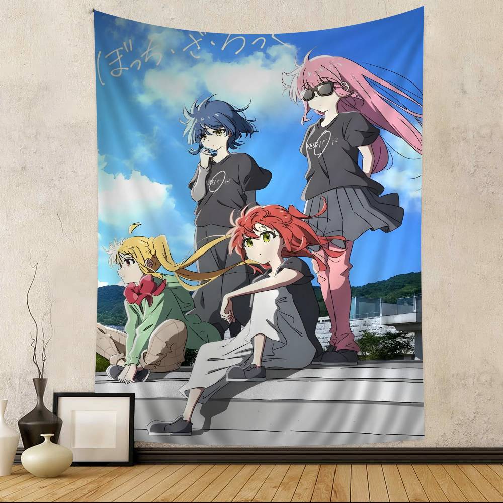 Bocchi the Rock Band Character Wall Tapestry  Anime Musician Art Playful Room Decor for SliceofLife  Music Anime Fans 74x94cm(29x37in)