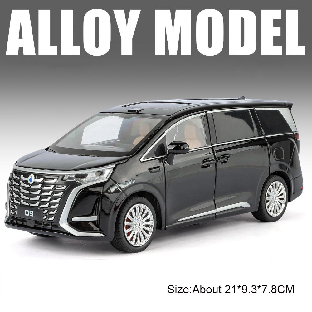 1:24 Denza D9 VELLFIRE MPV Alloy Model Car Toy Metal Diecast Vehicle Simulation Sound Light Miniature Models for Boys Gifts