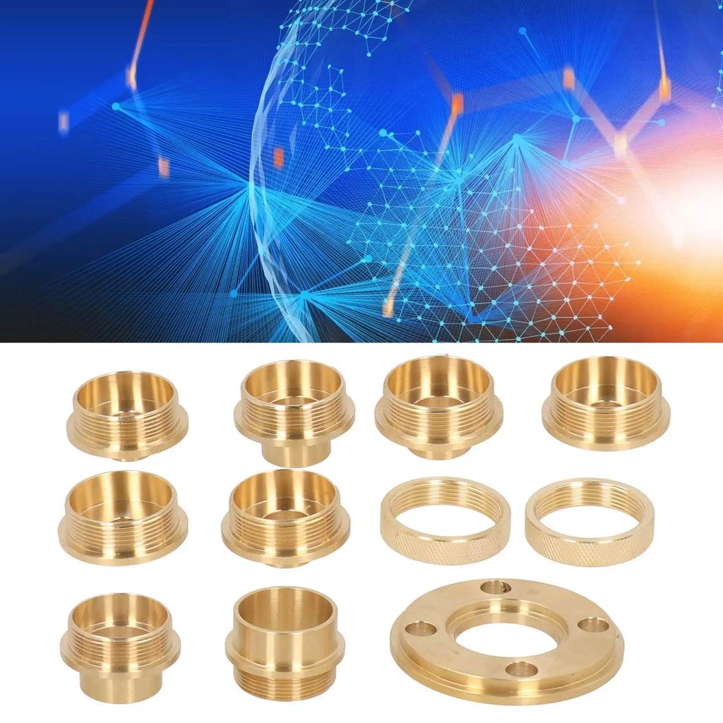 11Pcs/Set Brass Template Router Guides Kit with Lock Nut Adapter Router Accessory Router Kit Router for Templates