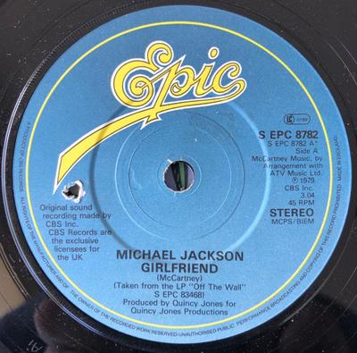Δίσκος 7 ιντσών MICHAEL JACKSON / THE JACKSONS - Girlfriend / Bless His Soul SEPC8782 Epic 1979 Ηνωμένο Βασίλειο Soul/Funk Μεταχειρισμένος
