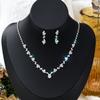 1 Set Of Fashionable And Simple Water Droplet Necklace, Earrings, Jewelry Set, Women's Wedding Banquet Party Daily Accessories