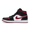 Air Jordan 1 Mid Noble Red Men Sneakers Black White 554724-066