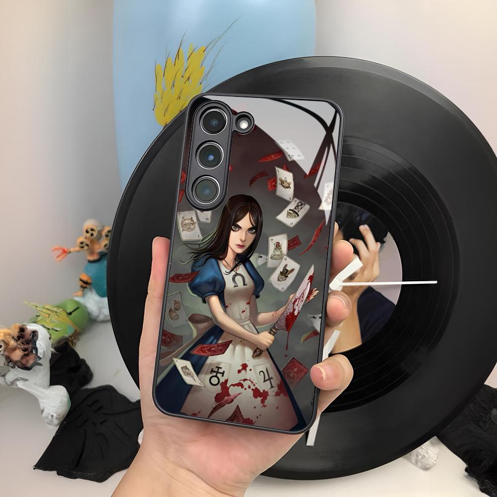 Game A-Alice Madness R-Returns Phone Case For Samsung Galaxy S25 S24 S23 S22 S20 S21 Note20 Ultra Plus Edge Fe Colored Silver Co