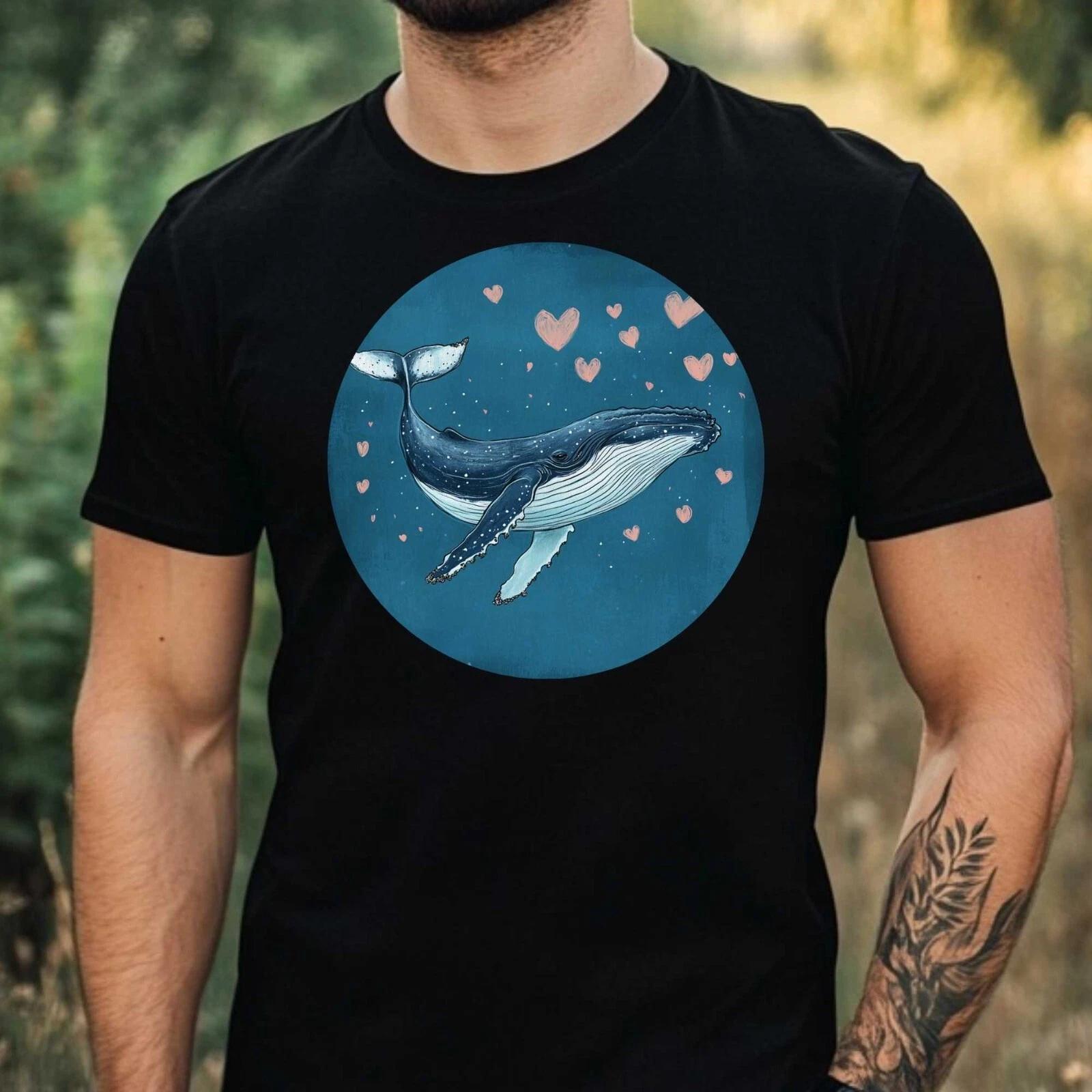 T-Shirt Herren Buckelwal Motiv Baumwolle Größe XS bis 5XL XXXL