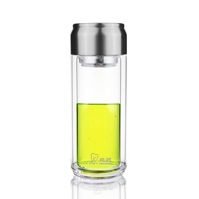 Xinuo 400ML Double-Layer Glass Travel Mug