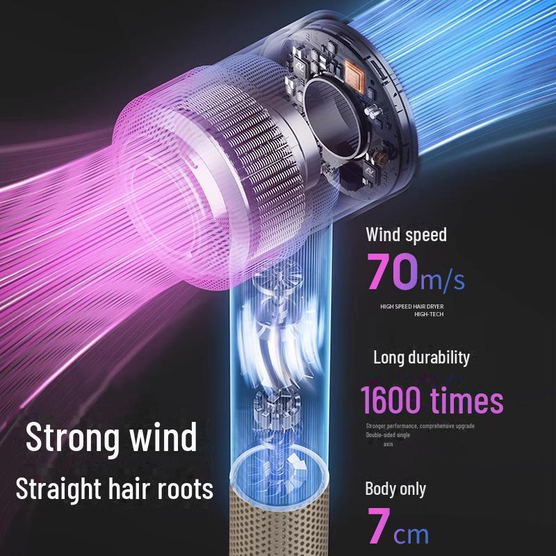 High-Power Ionic Hair Dryer: Leafless Design, Fast-Drying, Suitable for Home and Salon.