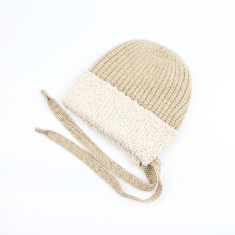 Hat Women's Autumn and Winter Merino Wool Knitted Wool Hat Plush Thickened Warm Versatile Show Small Cold Hat
