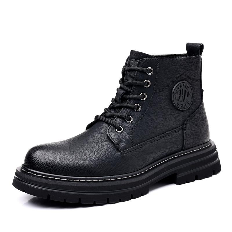 2025 new high-top thick-soled men's boots British style trend Martin boots men's warm and velvet tooling boots 2025