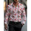 Christmas Festival Theme Men's 3D Printed Formal Shirts Christmas Tree Santa Claus Graphic Long Sleeve Shirt Fashion Men's Shirt