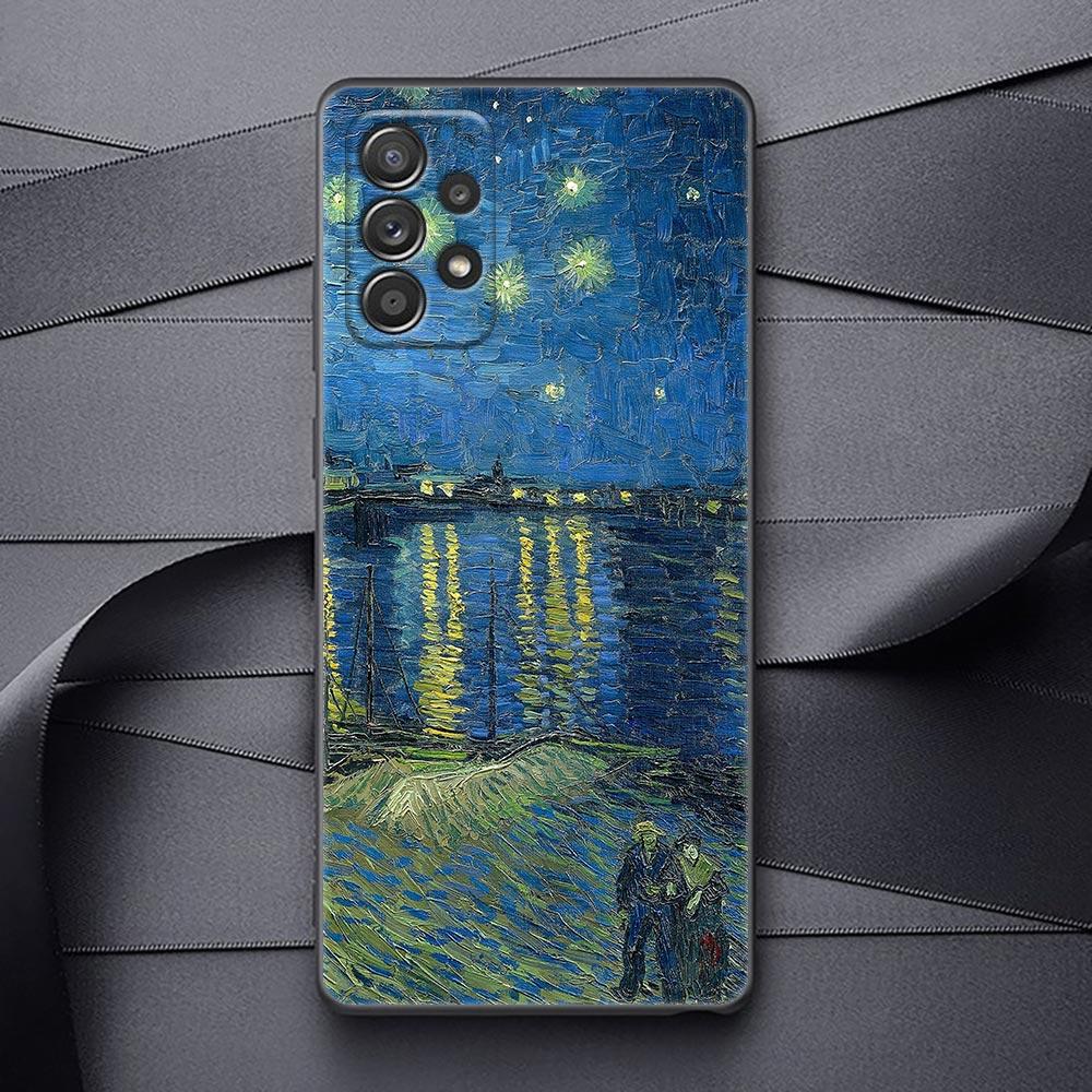 Capa para Samsung Galaxy A32 A33 A31 A23 A22 A21S A13 A12 A11 A02 A01 Capa Van Gogh Café Terraço Noite Estrelada Girassol Pintura
