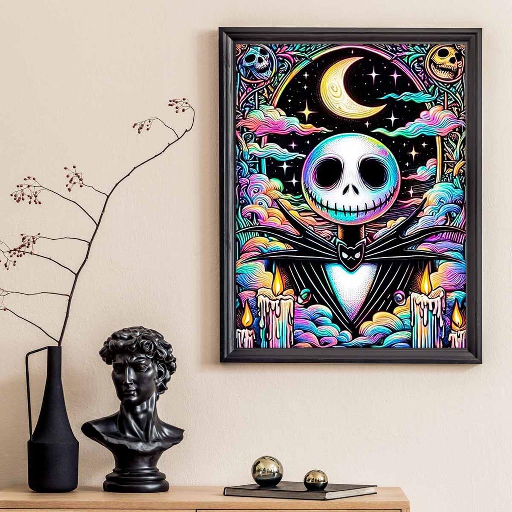 Full Round Diamond Painting Skull and The Moon Art Rhinestone Picture Mosaic DIY 5D Cross Stitch Embroidery Home Decoration