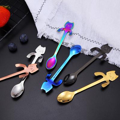 304 Stainless Steel Cat Spoon Coffee cCoffeeware Cartoon Cat Spoon Cup Mug Tea Dessert & Sugar Spoons Kitchen,Dining