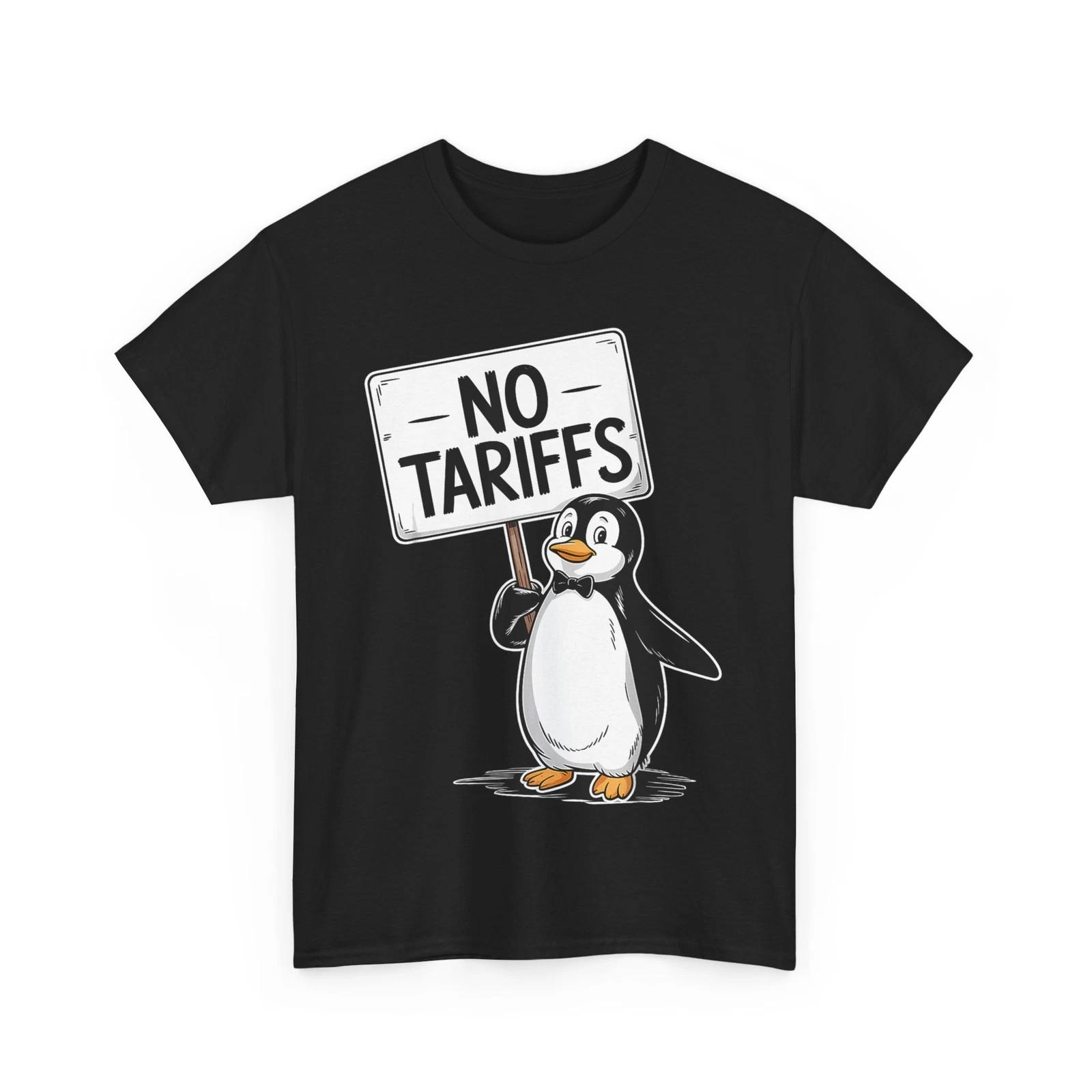 Penguin Funny Shirt, Penguins No Tariffs Taxes Women Men Funny T-shirt S