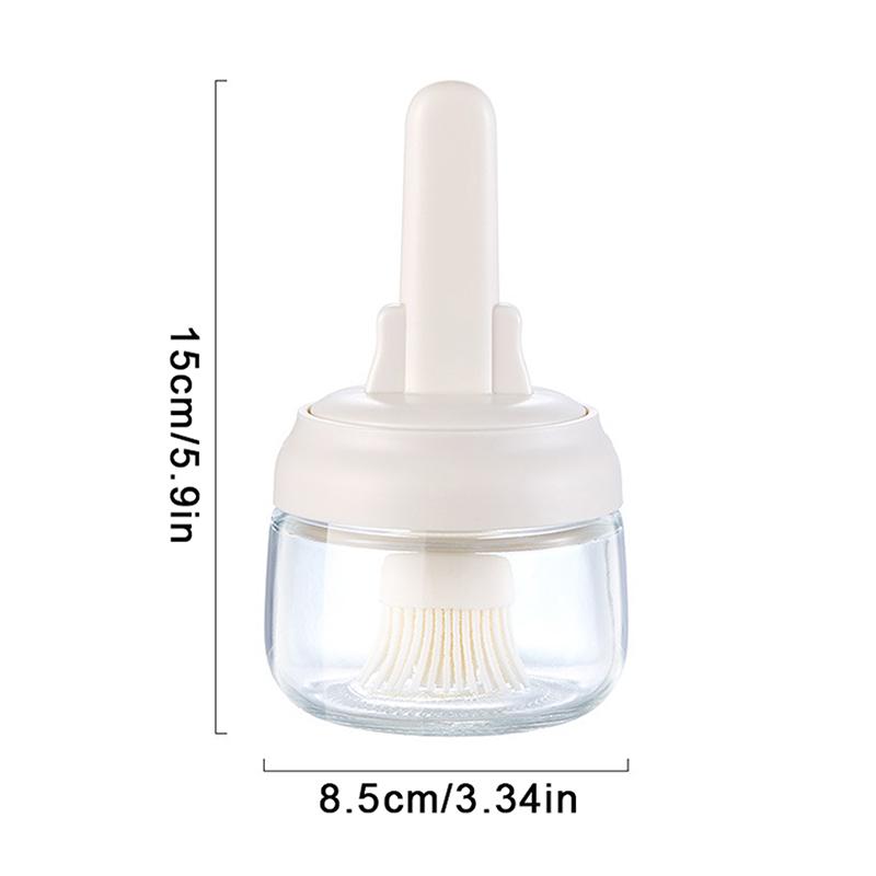 Silicone,Glass Oil Dispenser Bottle With Brush For Kitchen, Basting Bottle, Silicone Basting Brush, For Cooking BBQ Kitchen белый