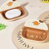 Wall Mounted Soap Dish Plastic Cartoon Drainable Soap Box Holder for Bathroom Kitchen