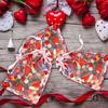 6/30/60pcs/set Red Love Heart Mesh Drawstring Bag | Valentine's Day Surprise Gift, Wedding Candy Bag, Jewelry Storage Bag