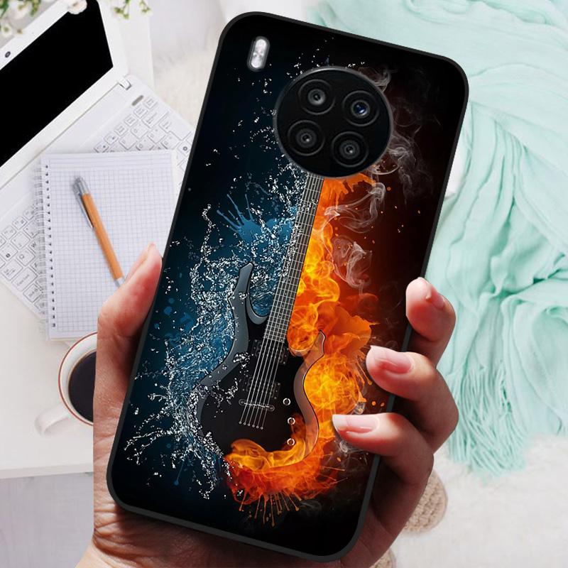 For Honor 50 Lite Case Black Cover Lion Wolf Silicone Soft Back Cases For Huawei Honor 50 Lite Pro Phone Case Protective Shell