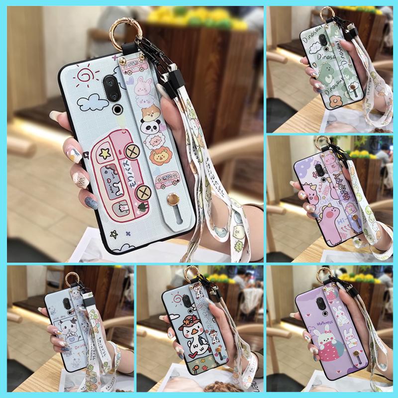 Soft case Ring Phone Case For Meizu 15/15 Lite Wristband Anti-dust Back Cover Waterproof Cute Lanyard Cartoon Silicone
