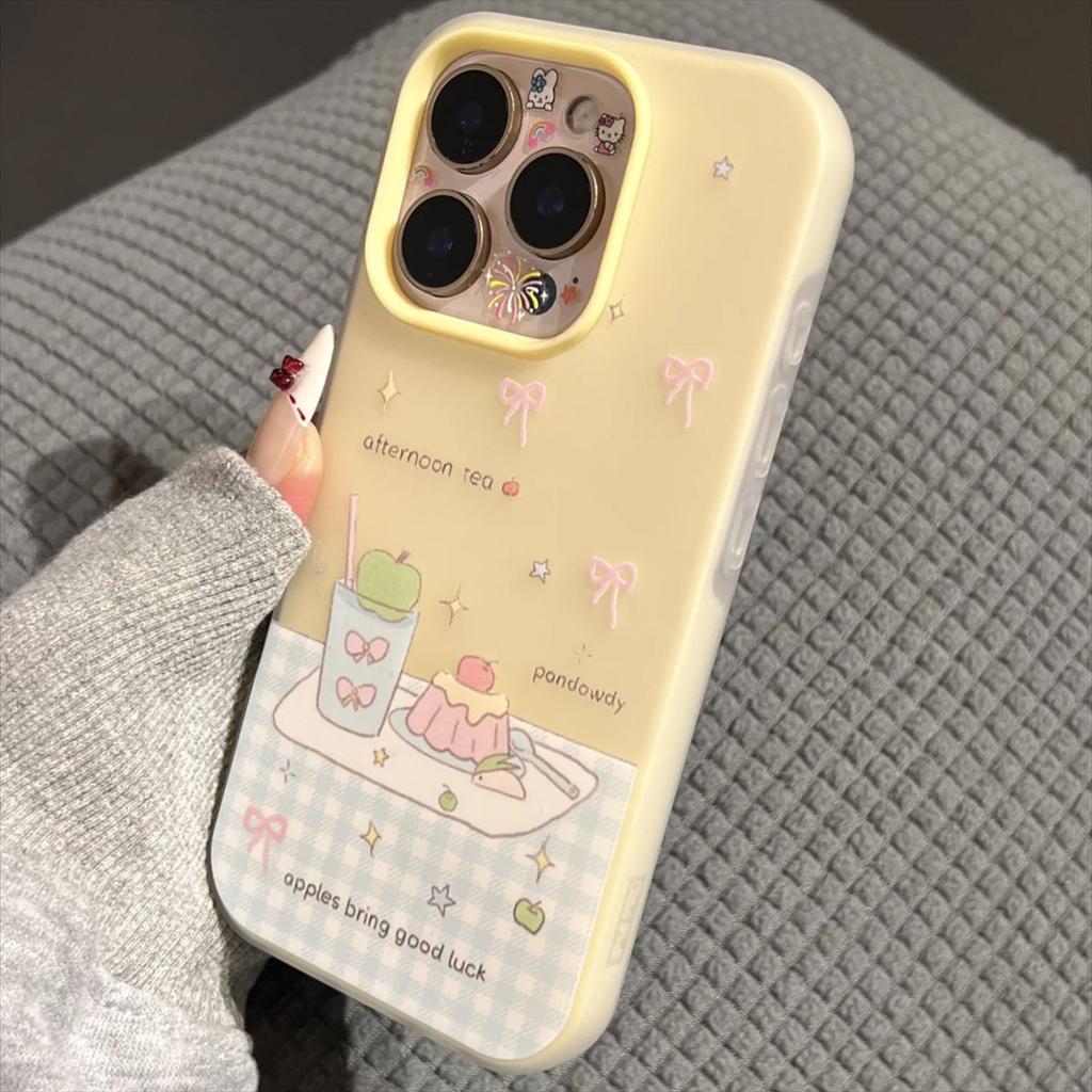 Ciasto z kokardą na wiosnę i lato Odpowiednie na etui na telefon komórkowy Apple 16 Promax IP15 Galaretka Apple 14 Miękkie 13 All Inclusive