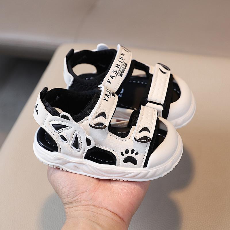 Kids Closed Toe Anti-kick Sandals Non-slip Soft Sole Trendy Beach Shoes For Boys Girls Toddlers 26 чёрный
